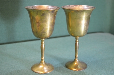Бокал латунный. 2 шт. одним лотом. Латунь. Бирка. Stanley. Индия.