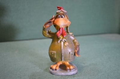 Фигурка статуэтка "Утка Авиатор летчик". Авиация. Этикетка. Полистоун.