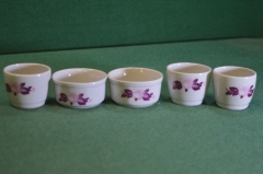 Солонка фарфоровая. Спецовка. 5 штук одним лотом. Фарфор. Вербилки. СССР.