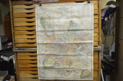 Карта старинная большая "Москва и Пригороды". Изд. Суворина. Царская Россия.