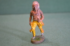 Солдатик "Индеец с томагавком". Композит. Дикий запад. Elastolin. Lineol. Рейх. Германия. 1930е.