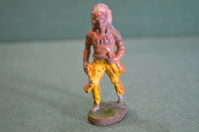 Солдатик "Индеец с томагавком". Композит. Дикий запад. Elastolin. Lineol. Рейх. Германия. 1930е.