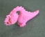Игрушка фигурка "Дракон". Розово фиолетовый. Резина. Клеймо цена. СССР. #2
