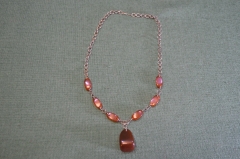 Колье винтажное. Бусы. Натуральный янтарь. Металл. СССР.