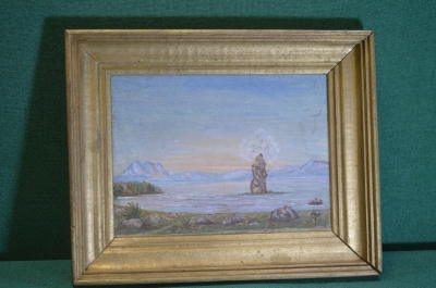 Картина "Светозарная земля". Худ. Предтеченская - Суркова. Картон. Масло. Москва. 1994 год.