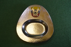 Пепельница "Военная полиция". Герб. Металл. Винтаж. Клеймо. Венесуэла.