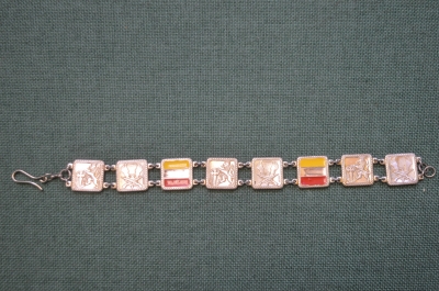 Браслет "Военная полиция". Герб. Металл. Эмаль. Винтаж. Клеймо. Венесуэла.