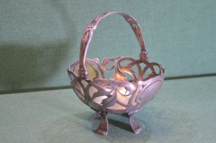 Вазочка конфетница старинная. Серебро 84 проба. Ампир. Иван Шишкин. Царская Россия.