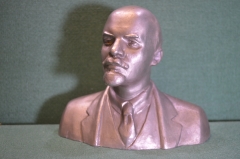 Бюст металлический, Владимир Ильич Ленин. Силумин. Скульптор А. Мурзин, 1980 год.