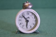 Часы будильник детский игрушечный. Металл. СССР.