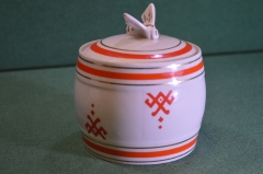 Сахарница медовница "Пчела". Октябрьский фарфоро-фаянсовый завод (Октябрьск). СССР. 1960е.