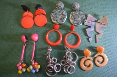 Бижутерия, женские украшения. Серьги, сережки, клипсы. Сборный лот. #2