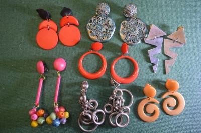 Бижутерия, женские украшения. Серьги, сережки, клипсы. Сборный лот. #2