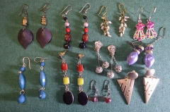 Бижутерия, женские украшения. Серьги, сережки. Сборный лот. #6