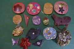 Бижутерия, женские украшения. Брошки, заколки, разнобой. Сборный лот. #21