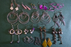 Бижутерия, женские украшения. Серьги, сережки, разнобой. Сборный лот. #16
