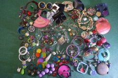 Бижутерия, женские украшения. Серьги, сережки, подвески, разнобой. Сборный лот. #18