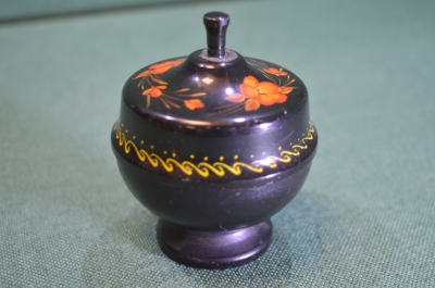 Шкатулка металлическая "Цветы". Роспись. СССР. #1