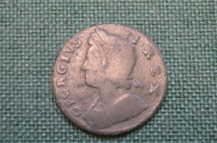 Монета 1 фартинг. Георг II. Великобритания, 1738 (?) год.