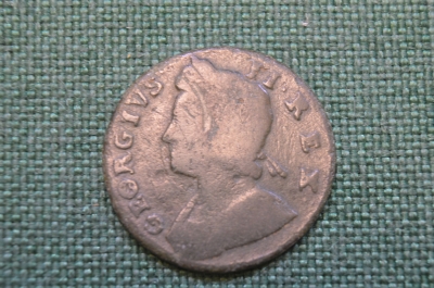 Монета 1 фартинг. Георг II. Великобритания, 1738 (?) год.