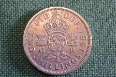 Монета 2 шиллинга 1951 год. Shilling. Георг VI, Великобритания.