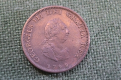 Монета 1 фартинг 1799 год. Farting. Георг III, Великобритания.