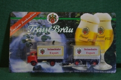 Машинка, модель. Пивной грузовик с прицепом. Steinachtaler. Frassl Brau. Блистер, реклама пива.
