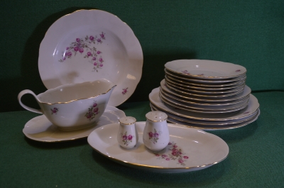 Сервиз, набор посуды "Кахла, Kahla" (18 предметов). Цветы, розы, фарфор. 