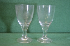Бокалы стеклянные парные, толстое стекло.