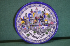 Тарелка настенная фарфоровая "Иерусалим". Фарфор. Иудаика.