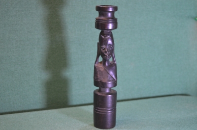 Подсвечник массивный этнический. Дерево. Резьба. Этника. Африка. Середина 20го века.