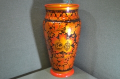 Ваза деревянная подарочная большая. МВД. Интерпол. Дерево. Роспись. Хохлома. СССР.