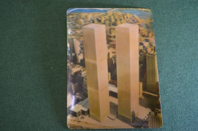 Открытка объемная 3D. Башни близнецы. Всемирный торговый центр. Америка. США. 1970е.