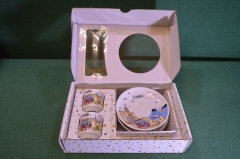 Кофейная пара чашка фарфоровая. Трамвай. Стамбул. Набор 2 шт. В коробке. Новые. Турция.