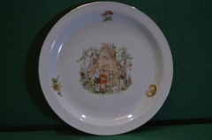 Тарелка фарфоровая детская "Гензель и Гретель". Фарфор. Weisswasser. ГДР - СССР.