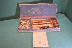 Игра настольная "Крокет". Дерево. Лак. Оригинальная коробка. СССР. 1947 год.
