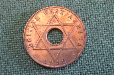 Монета 1/2 пенни 1952 год. Звезда Давида. Георг VI. Британская Западная Африка, British West Africa.