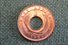 Монета 1 цент 1959 год. Елизавета II. Восточная Африка, East Africa. 