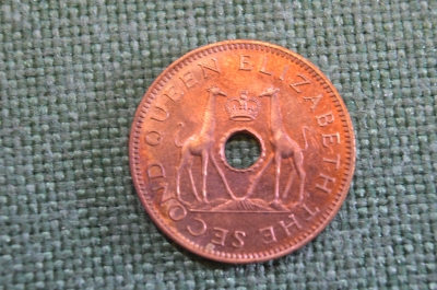 Монета 1/2 пенни 1964 года. Жирафы. Елизавета II. Родезия и Ньясланд, Rhodesia and Nyasaland.
