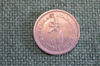 Монета 3 пенса 1962 года. Елизавета II. Родезия и Ньясланд, Rhodesia and Nyasaland.