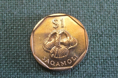 Монета 1 доллар 1997 года. Елизавета II. Сакамоли, Saqamoli. Фиджи, Fiji.