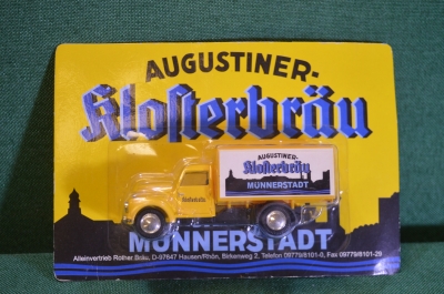 Машинка, модель. Грузовик, фургон. Пиво Klofterbrau Реклама. Блистер. Китай по заказу, Германия