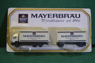 Машинка, модель. Грузовик, фура. Пиво Mayerbrau Реклама. Блистер. Китай по заказу, Германия
