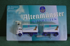 Машинка, модель. Грузовик, фура. Пиво Altenmunster Реклама. Блистер. Китай по заказу, Германия