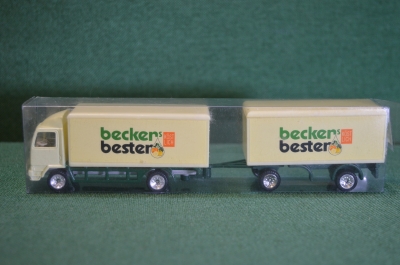 Машинка, модель. Фура, грузовик с прицепом. Besker's Bester. Реклама.