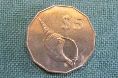 Монета 5 долларов 1988 год. Раковина. Елизавета II. Cook Islands, Острова Кука.