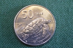 Монета 50 центов tene 1988 год. Морская черепаха. Елизавета II. Cook Isladns, Острова Кука. 