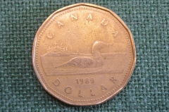 Монета 1 доллар 1989 год. Утка. Елизавета II. Canada, Канада.