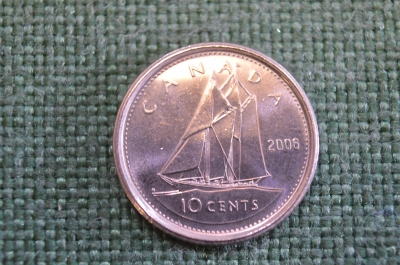 Монета 10 центов 2006 год. Парусник. Елизавета II. Canada, Канада.