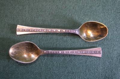 Ложки, ложечки чайные, кофейные, серебряные. Серебро 916 проба. Централь. Эстония, Таллин, СССР.